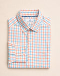 The front view of the Southern Tide Ocean Song Coastal Breeze® Sport Shirt by Southern Tide - Orange Blossom